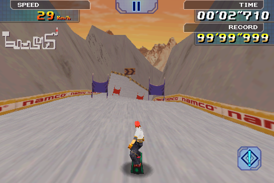 Alpine Racer (iPhone) screenshot: High-Jump-Mountain