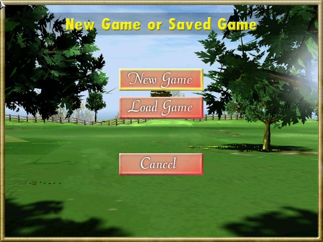 Mary King's Riding Star (Windows) screenshot: The start of a Championship Season. In the first screen the player gets the option to load an existing game, there isn't one here so it's straight in to a new game