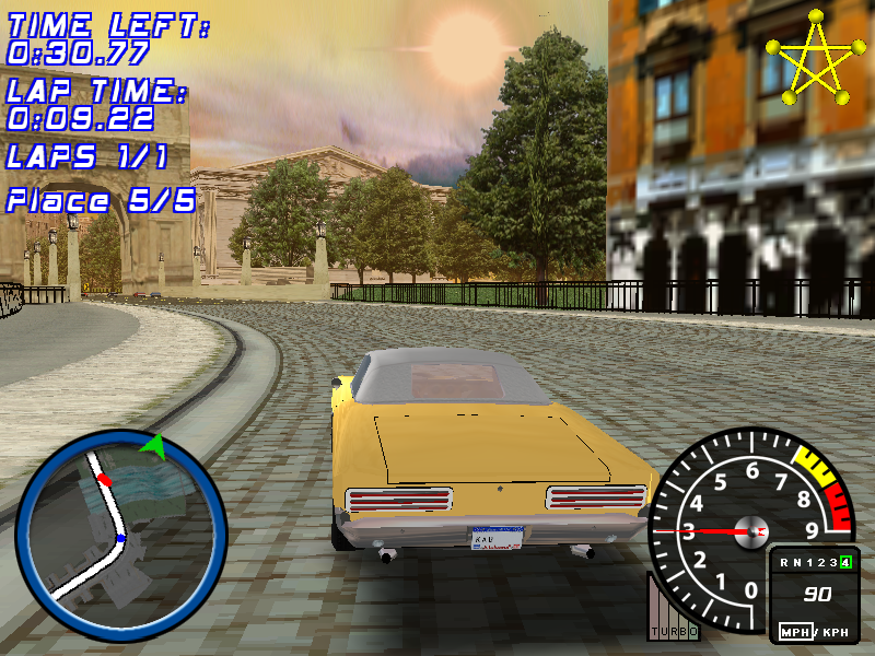 Muscle Car 3: Illegal Street (Windows) screenshot: Here we are, racing through the streets of Rome