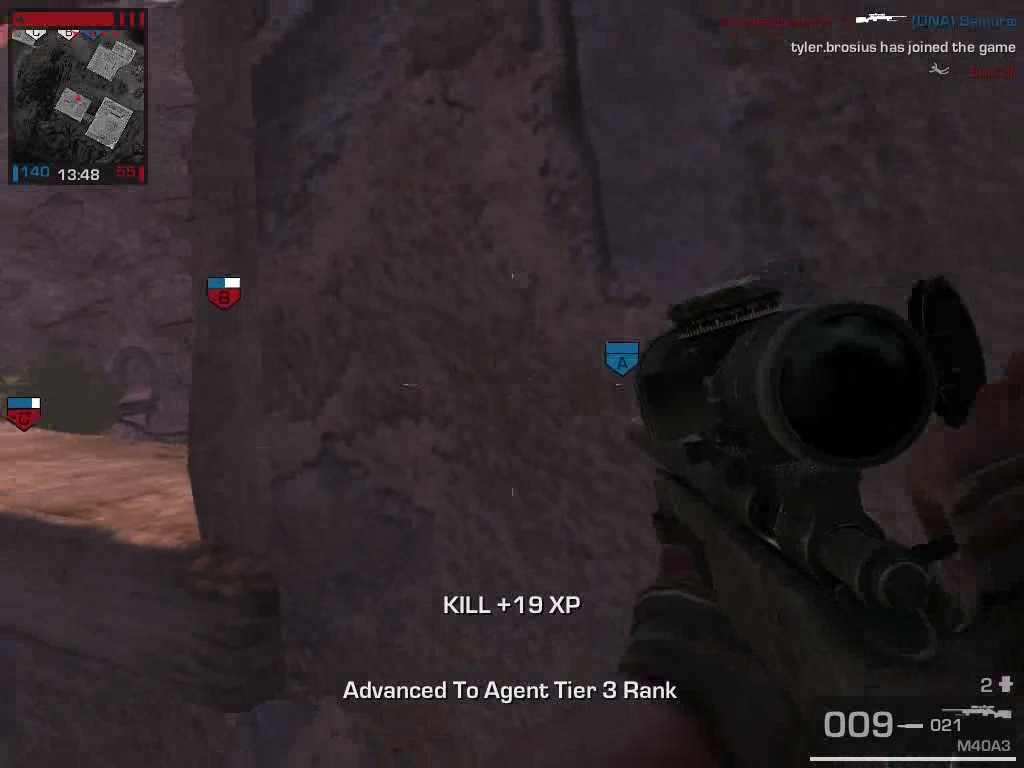 Breach (Windows) screenshot: After another hard shot KILL +19 XP - rank up