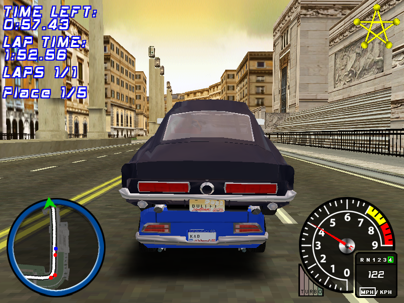 Muscle Car 3: Illegal Street (Windows) screenshot: Why drive around someone when you can drive over them?