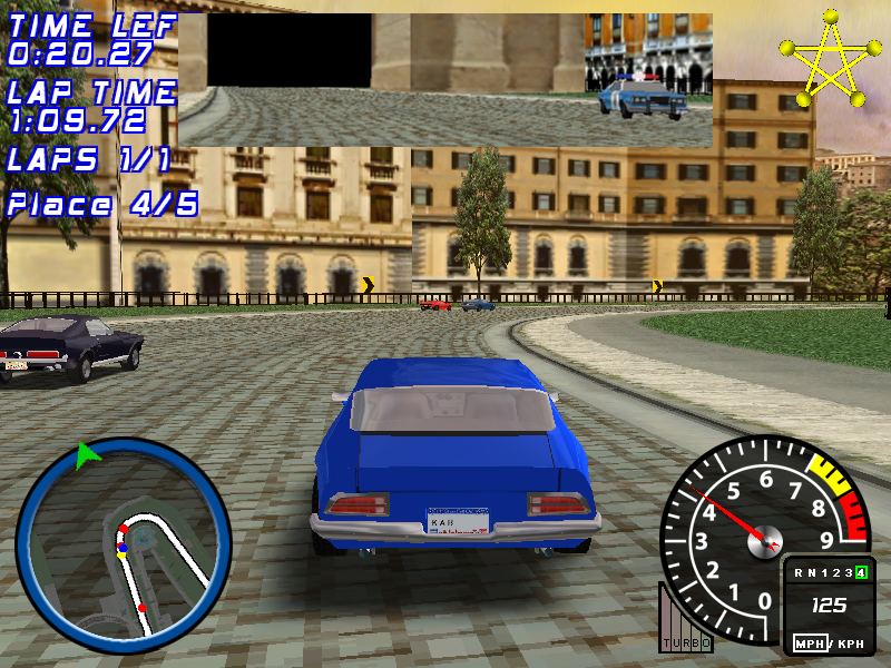Muscle Car 3: Illegal Street (Windows) screenshot: Looks like I got the cops after me