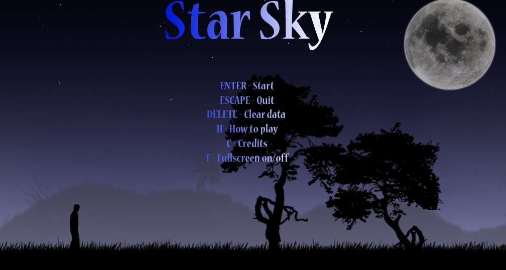 Star Sky (Windows) screenshot: Main menu