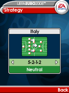 UEFA Euro 2008 (J2ME) screenshot: Strategy