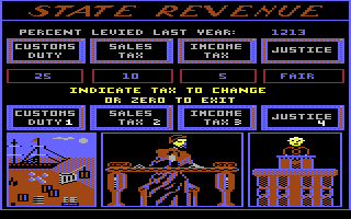 Santa Paravia and Fiumaccio (Commodore 64) screenshot: State revenue