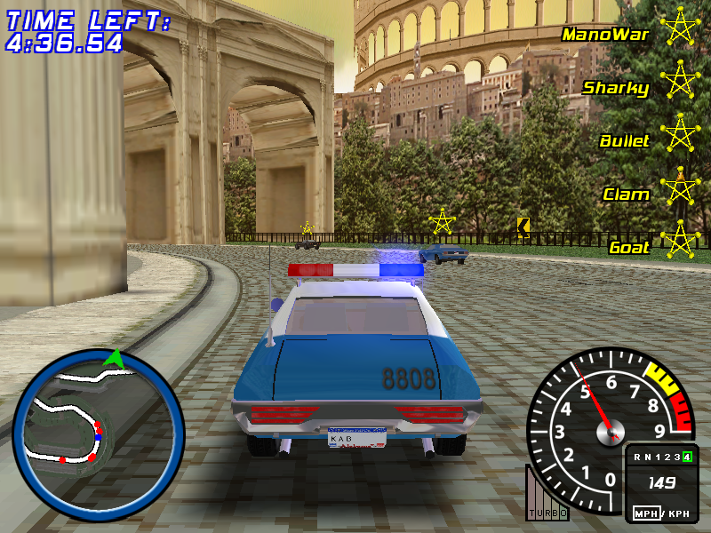 Muscle Car 3: Illegal Street (Windows) screenshot: Cop chase mode