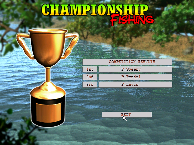 Championship Fishing (Windows) screenshot: These are the winners.