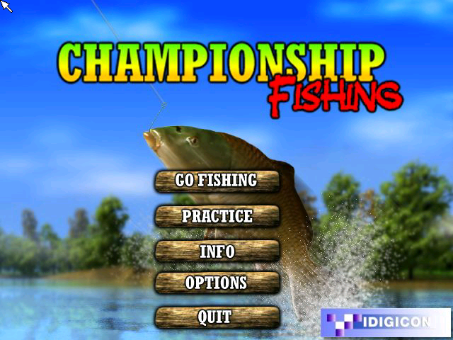 Championship Fishing (Windows) screenshot: The game loads and after displaying some company logos before ending up at this menu.
