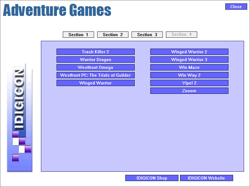 Family Adventure Games (Windows) screenshot: This is the final section of Adventure Games