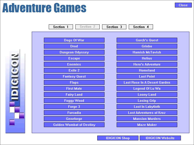 Family Adventure Games (Windows) screenshot: This is the second section of Adventure Games