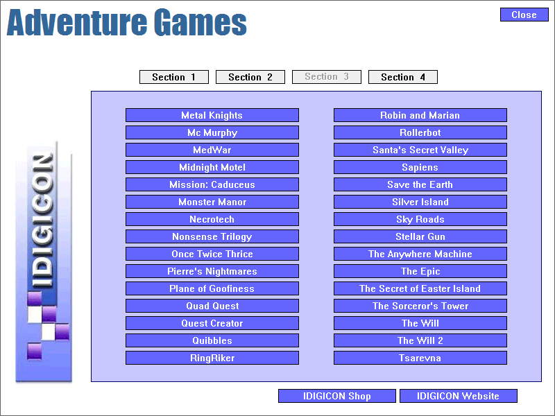 Family Adventure Games (Windows) screenshot: This is the third section of Adventure Games