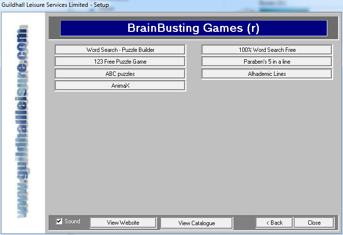 Brain Busting Games For Windows (Windows) screenshot: These are the games in Category 1