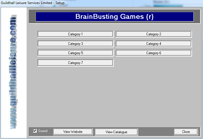 Brain Busting Games For Windows (Windows) screenshot: There are seven groups / categories of Brain Games