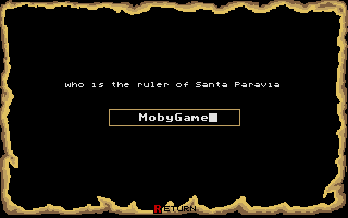 Santa Paravia and Fiumaccio (Atari ST) screenshot: Starting a new player