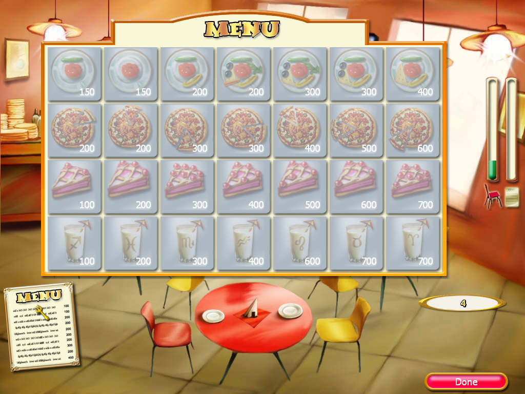 Apple Pie (Windows) screenshot: You can also upgrade the items on the menu.