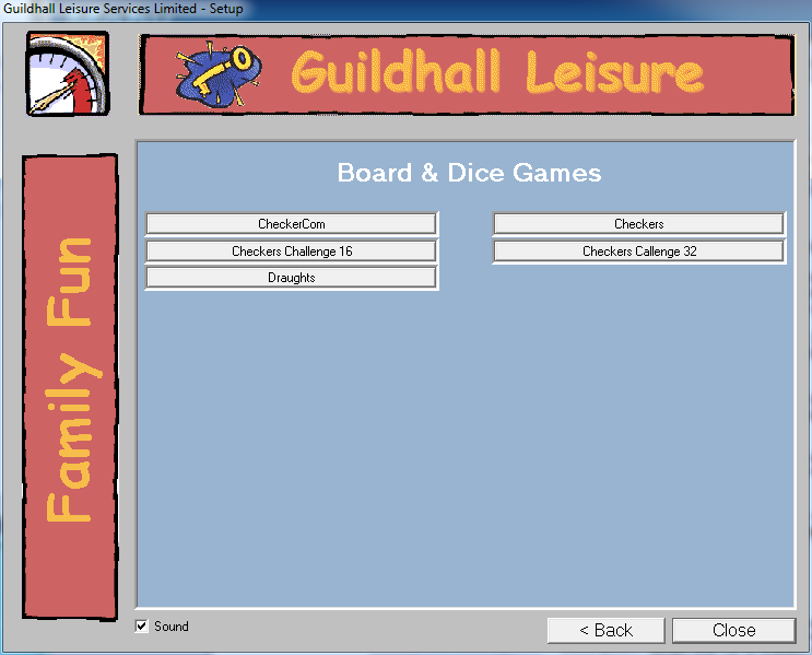 Board & Dice Games For Windows (Windows) screenshot: The games available under the Draughts menu option