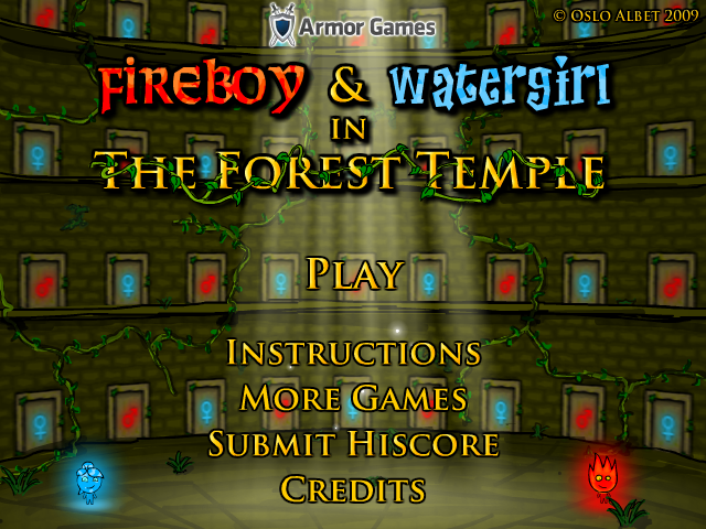 The Forest Temple (Browser) screenshot: Title screen (original 2009 Armor Games release)