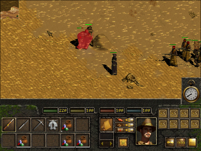 Dark Secrets of Africa (Windows) screenshot: Attacked by the evil monks.