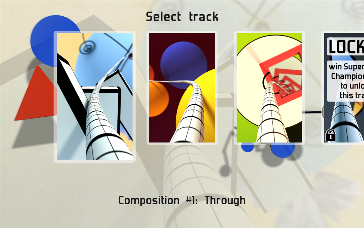 Proun (Windows) screenshot: Track selection