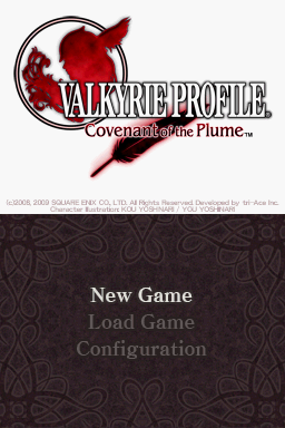 Valkyrie Profile: Covenant of the Plume (Nintendo DS) screenshot: Menu