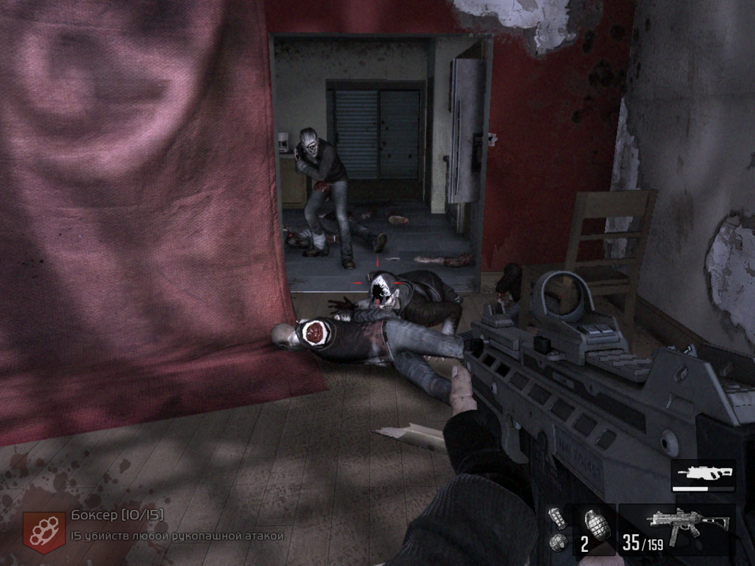 F.3.A.R. (Windows) screenshot: Shooting off thugs' arms and feet