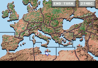 Centurion: Defender of Rome (Genesis) screenshot: Map