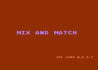 Mix & Match (Atari 8-bit) screenshot: Title Screen