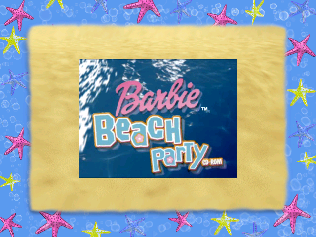 Barbie Beach Vacation (Windows) screenshot: Title screen of the UK release