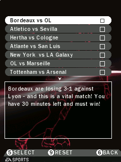 FIFA 09 (Symbian) screenshot: Challenges