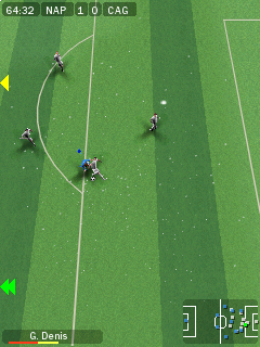 FIFA 09 (Symbian) screenshot: Overhead view