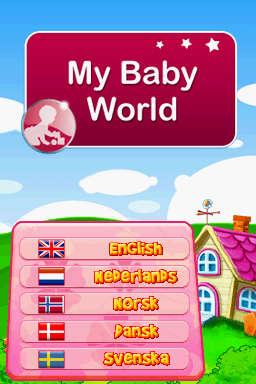 Nursery Mania (Nintendo DS) screenshot: My Baby World language selection