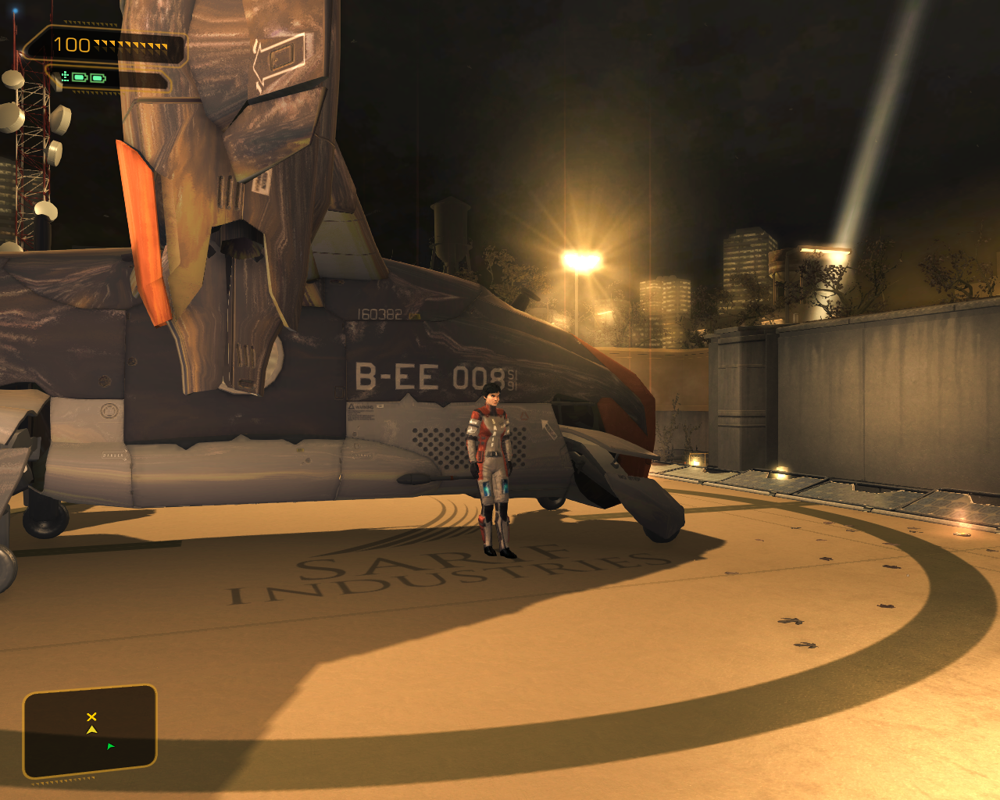Deus Ex: Human Revolution (Windows) screenshot: This is your ride! It's not interactive, but still... nice to have