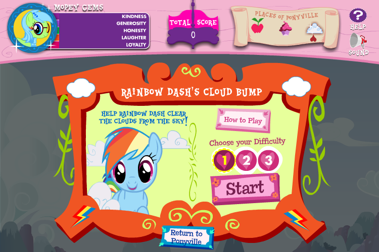 My Little Pony: Friendship is Magic - Adventures in Ponyville (Browser) screenshot: Beginning a minigame