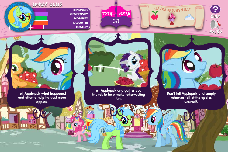 My Little Pony: Friendship is Magic - Adventures in Ponyville (Browser) screenshot: Every answer is right.
