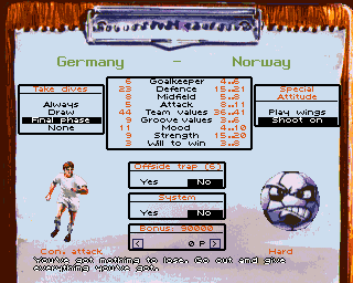On the Ball: World Cup Edition (Amiga) screenshot: Game type selection