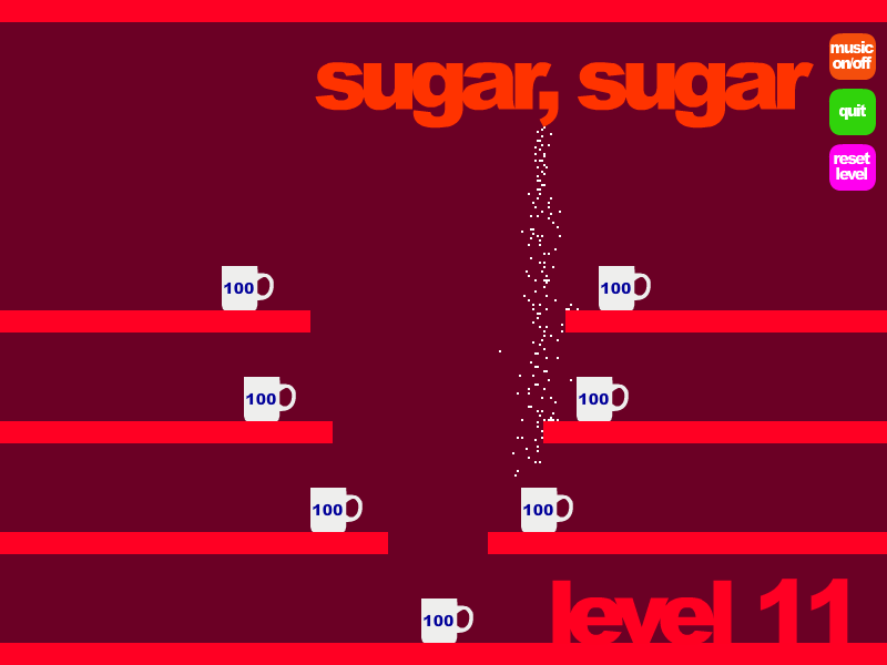 Sugar, Sugar (Browser) screenshot: A seven-cup setup