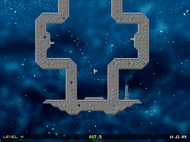 Space Madness (Browser) screenshot: Beginning of Level 4
