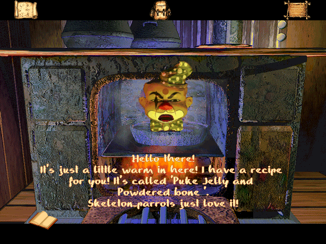 VooDoo Kid (Windows) screenshot: The games humour seems to be aimed at young kids while the game itself feels like its aimed at someone older