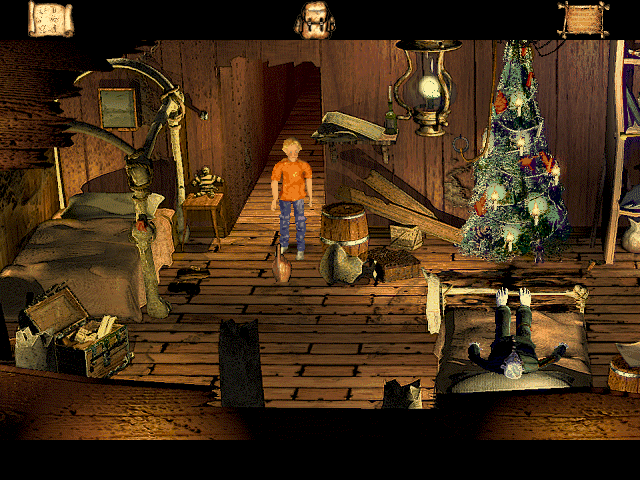 VooDoo Kid (Windows) screenshot: The pirate's sleeping quarters