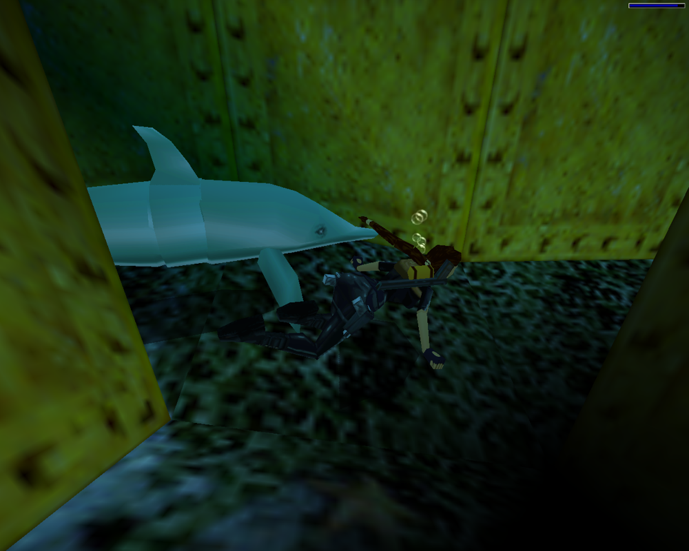 Tomb Raider: The Lost Artifact (Windows) screenshot: C'mon, Flipper!