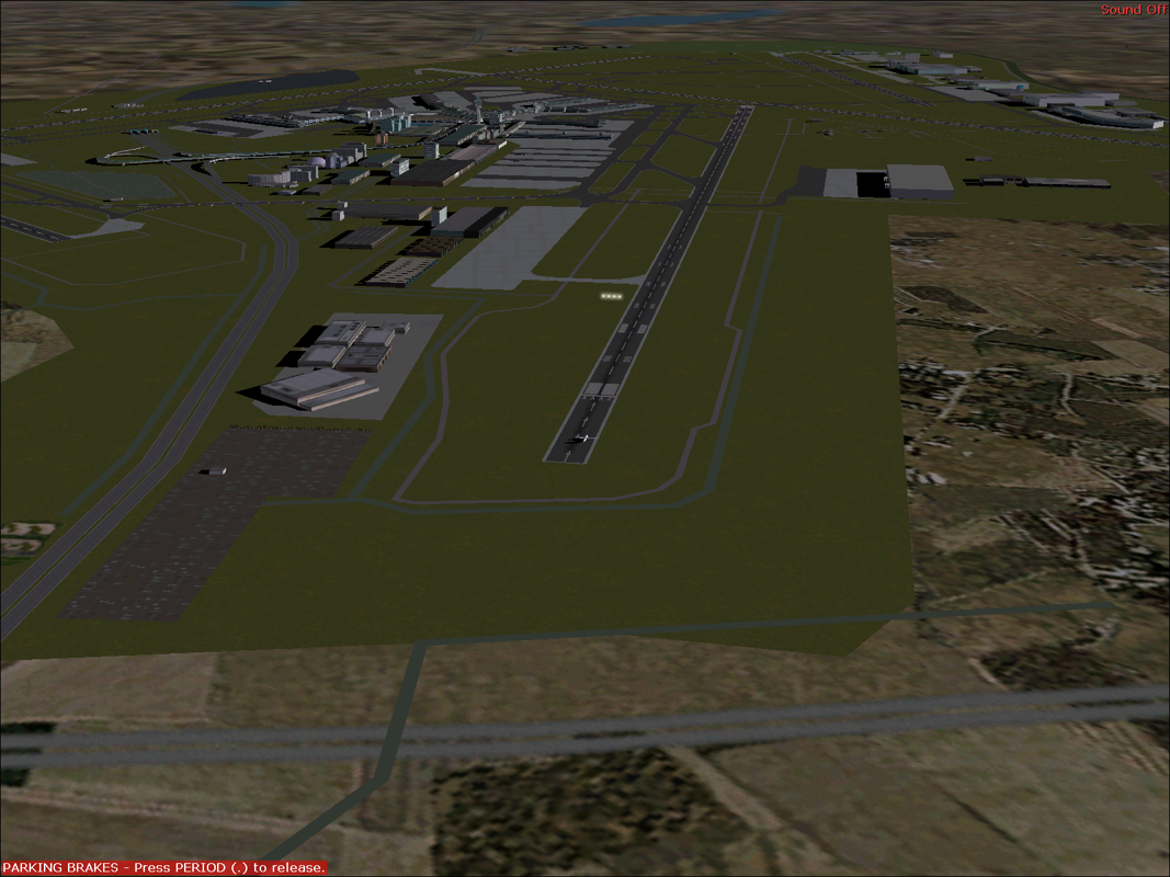 Dash 8-300 Professional (Windows) screenshot: This screen shot shows the size of the enhanced Amsterdam Schiphol airport