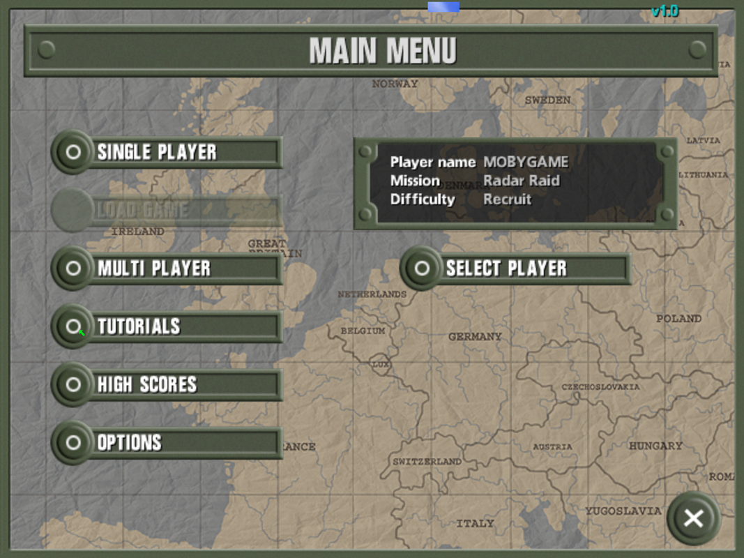 World War II: Frontline Command (Windows) screenshot: The main menu