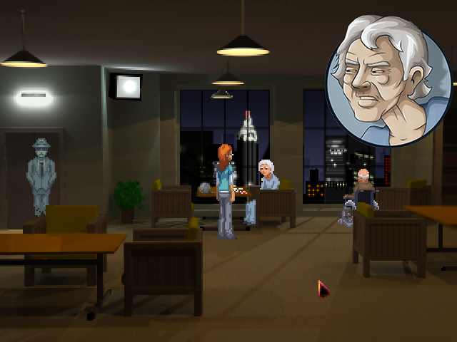 The Blackwell Deception (Windows) screenshot: Inside the retirement home