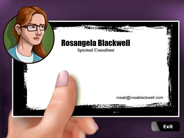 The Blackwell Deception (Windows) screenshot: Rosangela's business card