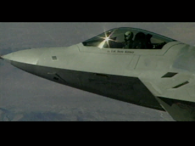 F-22 Lightning 3 (Windows) screenshot: The game starts with a short film of the F-22 in action