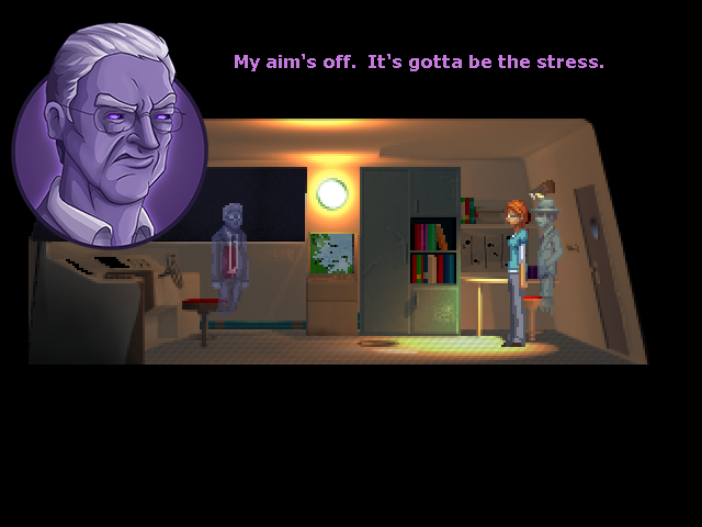 The Blackwell Deception (Windows) screenshot: Ghosts have a hard time to accept their fate.