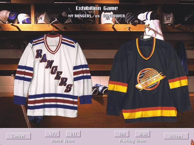 NHL 95 (DOS) screenshot: Choose the teams