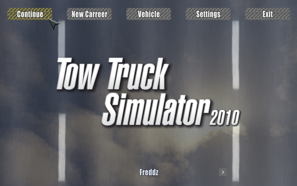 Tow Truck Simulator 2010 (Windows) screenshot: Main Menu