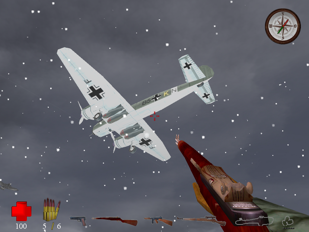Ardennes Offensive (Windows) screenshot: A German plane passes by