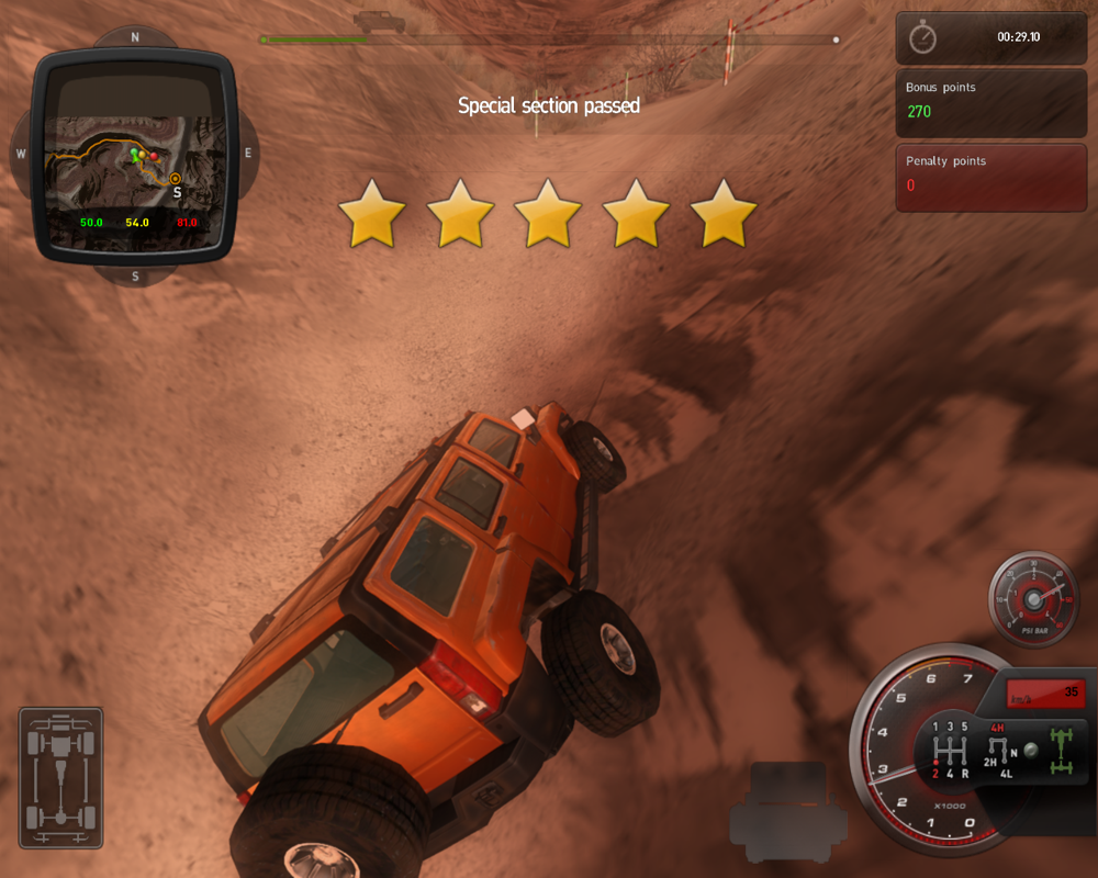 4x4 Hummer (Windows) screenshot: Passed a section